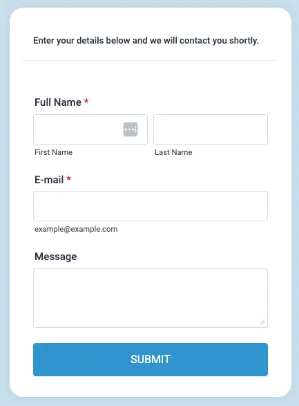 cta form placeholder